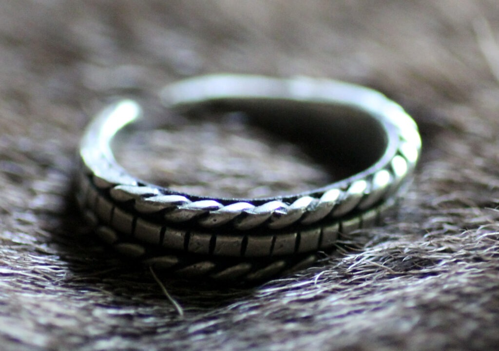 Braided silver ring